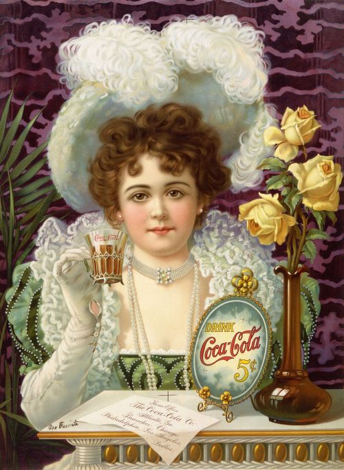 Coca Cola, Reklama, 1890, Moteris, Portretas, Usa