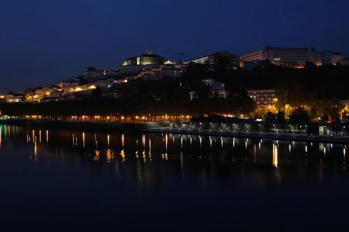 Coimbra, Mondego, Rio, Naktis, Miestas, Žibintai