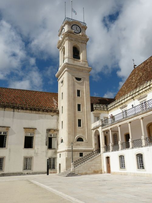 Coimbra, Portugal, Universitetas, Istoriškai, Architektūra, Bokštas, Unesco, Pastatas, Pasaulinis Paveldas, Laiptai, Bažnyčios Laikrodis