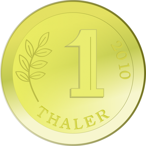 Moneta, Valiuta, Auksas, Pinigai, Vienas, Thaler, Europa, Nemokama Vektorinė Grafika