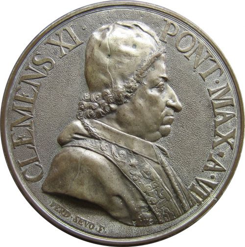 Moneta, Reljefas, Popiežius, Clement Xi, Valiuta, Pinigai, Turtas, Sidabras, Imperija, Monetos, Brangus, Finansai, Metalas