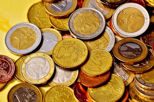 Monetos, Pinigai, Valiuta, Euras, Specie, Laisvas Keitimas, Auksas, Metalas, Metaliniai Pinigai, Finansai, Pinigai, Euro Centai, € Moneta