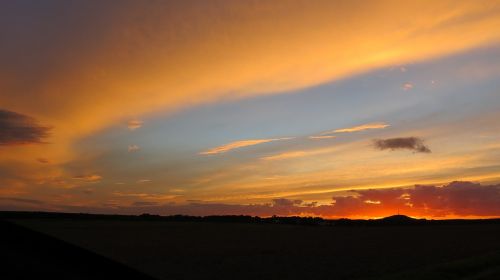 Collm, Saulėlydis, Oschatz, Šiaurės Saksonija, Abendstimmung