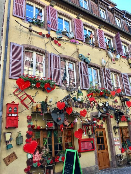 Colmar, Alsace, France, Langinės, Vaizdingas, Fasadas