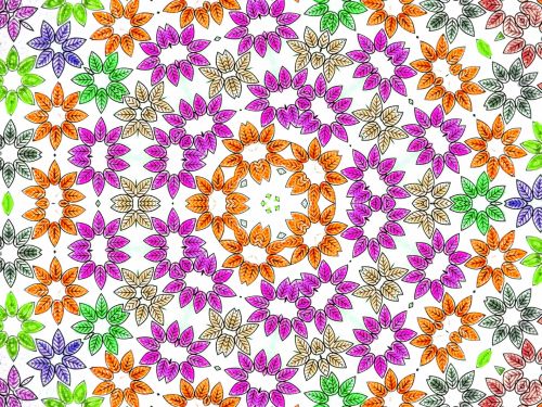 Fonas,  Tapetai,  Gėlė,  Gėlės,  Spalvinga,  Kaleidoskopas,  Modelis,  Dizainas,  Oranžinė,  Violetinė,  Spalvinimo Knygos Gėlės