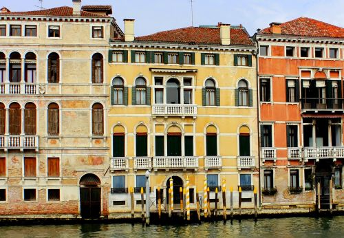 Spalvinga, Namai, Didysis Kanalas, Italy, Venecija, Architektūra, Pastatas, Spalvinga, Dažyti