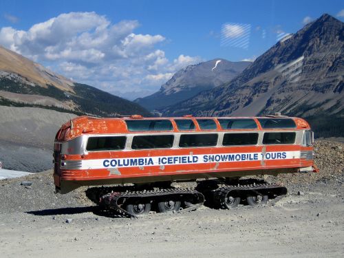 Kolumbijos Ledlaužas, Sniegomobilis, Autobusas, Gabenimas, Turistų Atrakcijos, Ledinis Lauko Takas, Kanada, Uolėti Kalnai