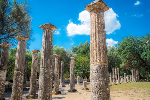 Stulpeliai, Senovės Olimpiados, Griuvėsiai, Senovės Graikija, Archeologinis Saitas
