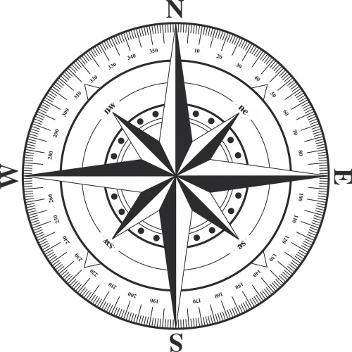 Kompasas, Vėjo Audra, Vakaruose, Navigacija, Rodyti Kelią, Kryptis, Kompaso Taškai, Šiaurė, Į Pietus, Rytus, Nemokama Vektorinė Grafika