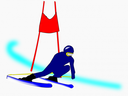 Varzybos, Slidinėjimas, Slalomas, Sportas, Žiema, Nemokama Vektorinė Grafika