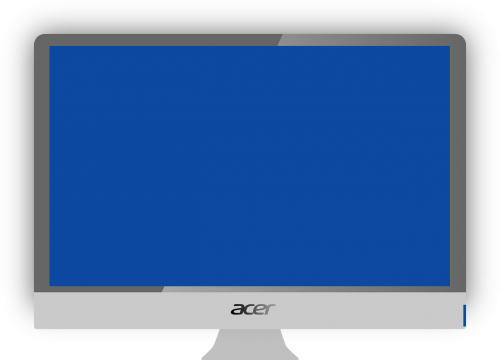 Kompiuteris, Acer, Mėlynas, Nemokama Vektorinė Grafika