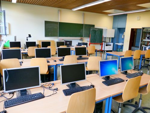 Kompiuterių Kambarys, Kompiuterių Mokymas, Mokykla, Praktikavimosi Kambarys