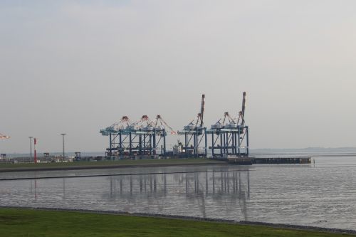 Konteineris, Uostas, Vanduo, Konteinerių Tilto Kroviniai, Bremerhaven Vokietijos Vanduo