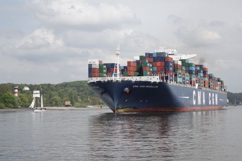 Konteinerių Laivas, Hamburgas, Elbe
