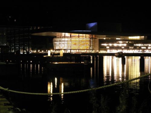 Kopenhaga, Operos Teatras, Naktis, Vanduo