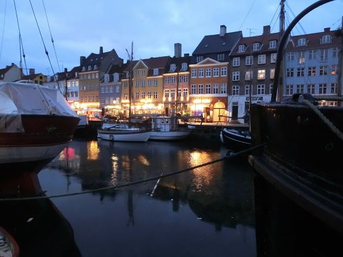 Kopenhaga, Uostas, Valtys, Burlaiviai, Denmark, Nyhavn