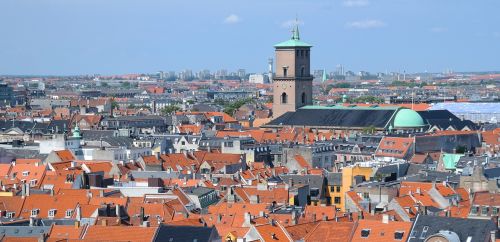 Kopenhaga,  Denmark,  Vaizdas,  Stogai,  Miestas,  Diena,  Mėlynas Dangus