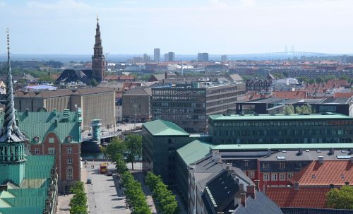 Kopenhaga,  Denmark,  Miestas,  Mėlynas Dangus,  Stogai,  Diena,  Vaizdas