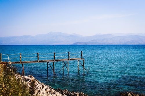 Corfu, Jūra, Graikija, Mėlynas, Vanduo, Akmenys, Internetas, Rokas, Vandenys