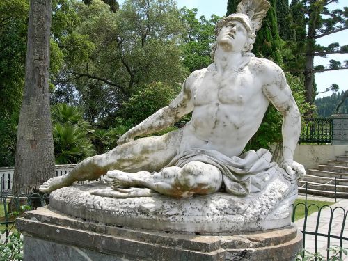 Corfu, Achilles, Rūmai, Sisi, Graikija, Statula, Skulptūra