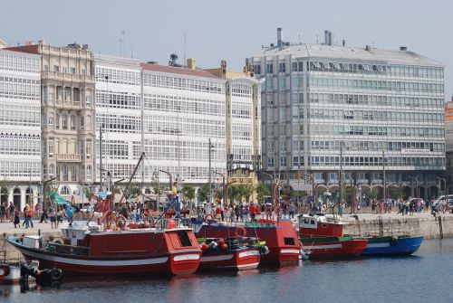 Coruña, Uostas, Valtys, Pavasaris, Valtis, Žvejyba, Langai