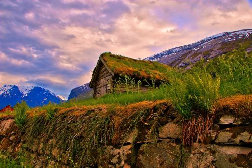 Namelis, Kalnai, Gamta, Kraštovaizdis, Vaizdas Iš Viršaus, Turizmas, Namelis, Gamtos Grožis, Norvegija