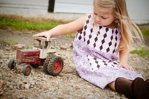 Šalis, Ūkis, Ūkio Mergina, Ūkio Namai, Maža Mergaitė, Traktorius