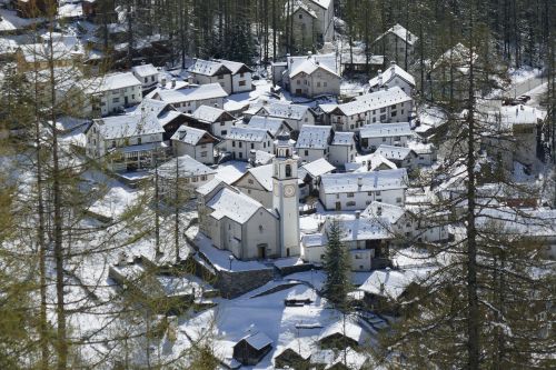 Šalis, Kalnas, Ticino, Sniegas, Žiema, Bosco Gurin