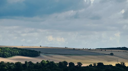 Kaimo,  Anglija,  Wiltshire,  Kraštovaizdis,  Pilkas Dangus