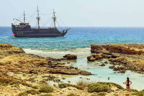 Cove, Papludimys, Laivas, Vasara, Piratų Laivas, Kraštovaizdis, Turizmas, Peizažas, Ayia Napa, Kipras