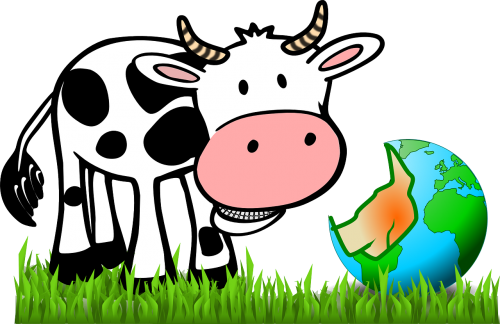 Karvė, Valgymas, Žemė, Pasaulis, Juokinga, Animacinis Filmas, Komiksas, Nemokama Vektorinė Grafika