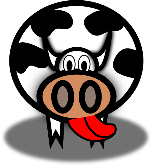 Karvė, Liežuvis, Laižyti, Galvijai, Animacinis Filmas, Gyvūnas, Nemokama Vektorinė Grafika