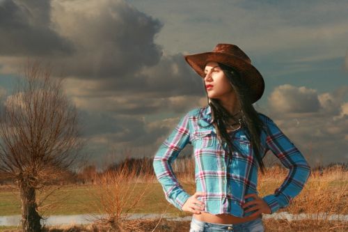 Cowgirl, Vakarų, Laukiniai Vakarai, Skrybėlės, Prairie