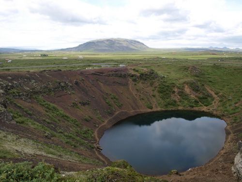 Kraterio Ežeras, Vulkaninis Krateris, Vulkanizmas, Iceland, Kraštovaizdis, Ežeras