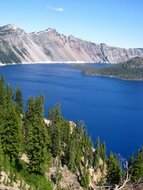 Kraterio Ežeras, Oregonas, Ežeras, Krateris, Nacionalinis, Parkas, Kraštovaizdis, Kalnas, Lauke, Vaizdas, Vulkanas
