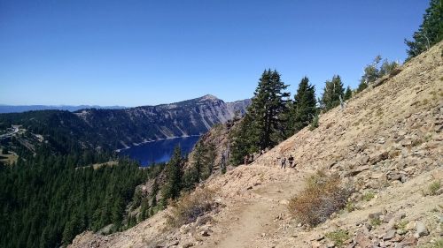 Kraterio Ežeras, Oregonas, Nacionalinis Parkas, Mėlynas, Gamta, Dangus, Žygiai, Alpinizmas