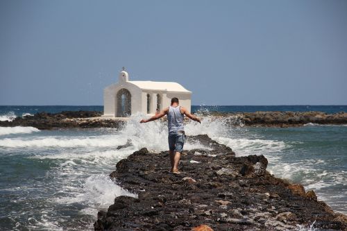 Crete, Jūra, Koplyčia, Žmogus Jūroje