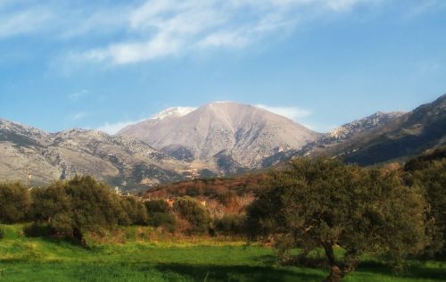 Crete, Kraštovaizdis, Vaizdingas, Kalnai, Miškas, Medžiai, Gamta, Lauke, Lauke, Kaimas, Kaimas, Vista