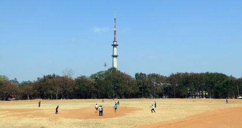 Kriketas, Sportas, Žaidimas, Praktika, Kolegija, Dharwad, Indija