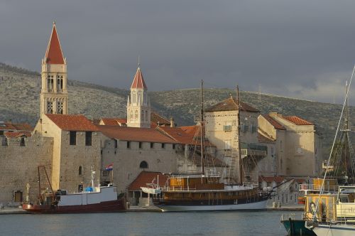 Kroatija, Dalmatija, Trogiras, Senamiestis, Uostas
