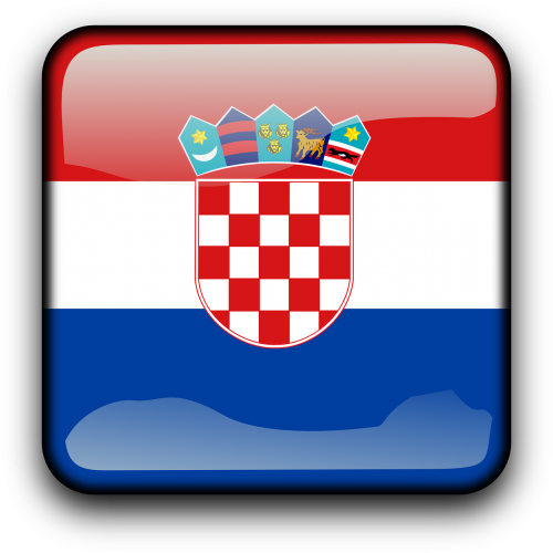 Kroatija, Vėliava, Šalis, Tautybė, Kvadratas, Mygtukas, Blizgus, Nemokama Vektorinė Grafika