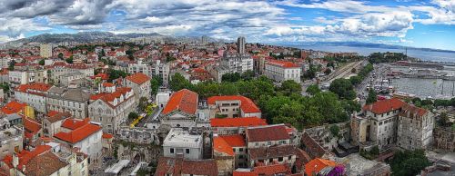 Kroatija, Padalinti, Senamiestis, Dalmatija, Miestas, Miesto Centras, Panorama