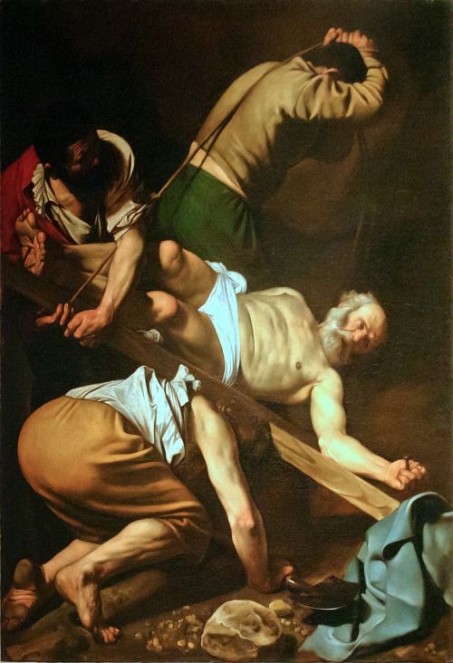 St Peterio Nukryžiavimas, Dažymas, Caravaggio, Bažnyčia, Roma, Santa Maria Del Popolo