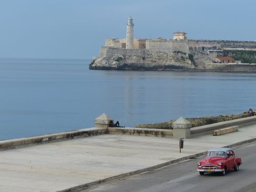 Kuba, Automobilis, Havana, Vaizdas, Švyturys, Retro Automobilis, Kelias