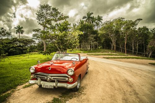 Kuba, Senas Automobilis, Miškas, Raudona, Sepija, Kelionė, Pirminis Miškas, Automobilis, Nuotykis