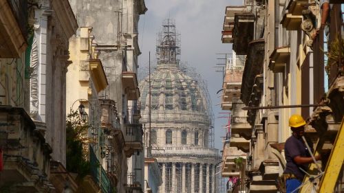 Kuba, Havana, Fasadas, Kolonijinis Stilius, Senas, Jungtinių Valstijų Kapitonas, Senamiestis, Namai