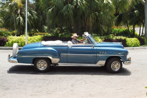 Kuba, Automatinis, Oldtimer, Klasikinis, Mėlynas, Automobiliai, Amerikietiškas Automobilis, Kompanionai, 50