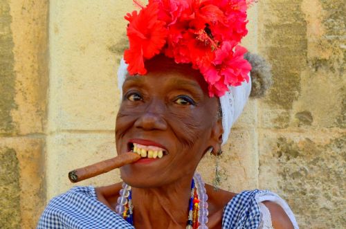 Kuba, Cigaras, Kubos Moteris, Kubos Cigaras, Veidas, Močiutė, Gėlės, Kelionė, Karibai
