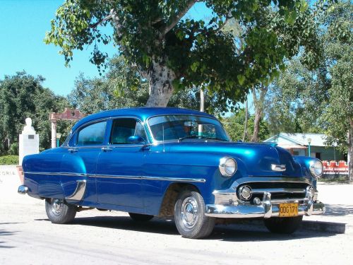 Kuba, Havana, Automatinis, Oldtimer, Mėlynas