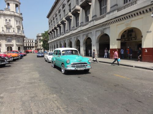 Kuba, Havana, Senas Laikmatis, Mėlynas, Jūros Žalia, Gatvė, Kelias, Asfaltas, Vasara, 2015 M., Architektūra